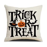 Linen Throw Pillow Covers Halloween Design & durable printed PC