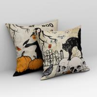 Linen Throw Pillow Covers Halloween Design & durable printed PC