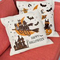 Linen Throw Pillow Covers Halloween Design & durable printed PC