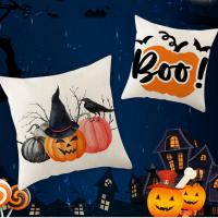 Linen Throw Pillow Covers Halloween Design & durable printed PC