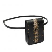 Leather Box Bag Shoulder Bag durable & studded black PC