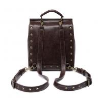 PU Leather Bucket Bag Backpack studded coffee PC