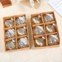 El plastico Bolas de decoración de Navidad, patrón diferente para la elección, más colores para elegir, 6PCs/Caja,  Caja