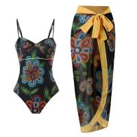 Polyester Maillot de bain d’une seule pièce Imprimé Floral Jaune pièce