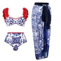 Spandex & Polyester Tankinis Set Afgedrukt Blauwe stuk