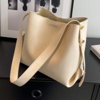 PU Leather Bucket Bag Shoulder Bag large capacity & soft surface PC