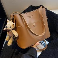 PU Leather Bucket Bag Shoulder Bag soft surface PC