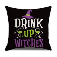 Linen Throw Pillow Covers Halloween Design & durable printed PC