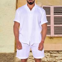 Polyester Men Casual Set & two piece & loose Pants & top Set