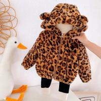 Rabbit Hair & Polyester Children Coat & thermal leopard yellow PC