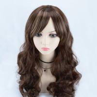 High Temperature Fiber mid-long hair & Wavy Wig Can NOT perm or dye & for women brown PC