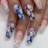 Plastique Faux ongles Floral multicolore Ensemble