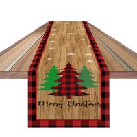 Linen Christmas Table Runner durable & christmas design printed PC