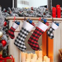 Chiffon Chaussettes de décoration de Noël Plaid pièce