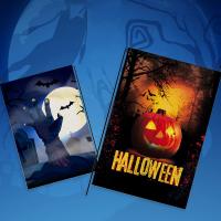 Linen Decorative Flags Halloween Design printed PC