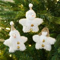 Peluche Décoration suspendue d’arbre de Noël Blanc pièce