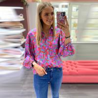 Coton Chemise à manches longues femmes Imprimé Floral multicolore pièce