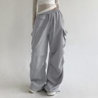 De punto Pantalones Largos Mujer, Sólido, gris,  trozo