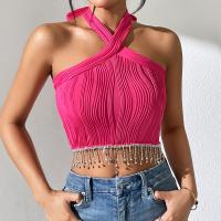 Polyester Tanktop Solide Fuchsia stuk