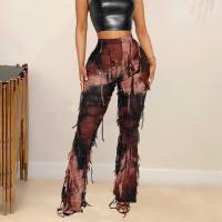 Polyester Slim & Tassels & High Waist Women Long Trousers PC