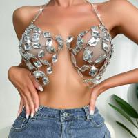 Acrylic Sleeveless Nightclub Top midriff-baring & backless patchwork : PC