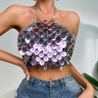 Plastové flitry Noční klub bez rukávů Top Patchwork Viola : kus