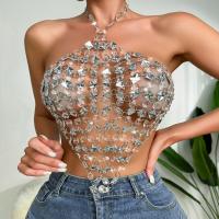 Acrylic Sleeveless Nightclub Top backless & hollow patchwork : PC