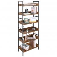 Metal & Wood Multilayer & Concise Storage Rack Solid black PC