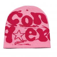 Acrylic Easy Matching Knitted Hat thermal printed letter PC