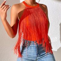 Polyester Slim & Tassels Tank Top Solid PC