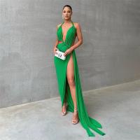 Polyester Robe slip Patchwork Solide Vert Ensemble