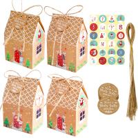 Vellum Papier & Hennep touw Kerst Candy Box gemengd patroon meer kleuren naar keuze Instellen