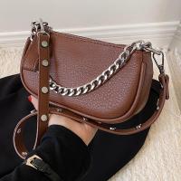 PU Leather Shoulder Bag with chain & soft surface PC