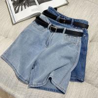 Cotton Slim & High Waist Shorts patchwork Solid PC