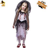 Polyester Children Halloween Cosplay Costume Veil & dress printed PC