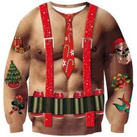 Polyester Couple Sweatshirts christmas design & loose printed PC