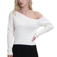 Suede Pull femme Tricoté Solide Blanc pièce