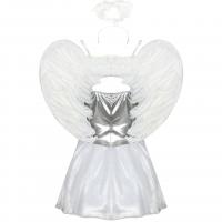 Polyester Vrouwen Halloween Cosplay Kostuum Wing & haaraccessoires & Rok Witte stuk