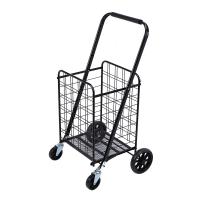 Iron foldable Shopping Trolley large capacity & portable black PC