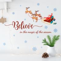 PVC Christmas Wall Stickers christmas design & waterproof Set