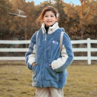 Berber Fleece Girl Coat thicken & thermal Bag patchwork Solid PC