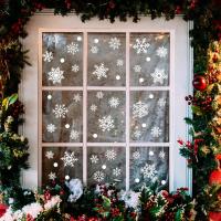 PVC double sided Christmas Wall Stickers christmas design Set