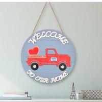 Madera Percha de puerta de Navidad, Pintado, Forma del coche, azul,  trozo