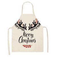 Linen Antifouling Aprons christmas design printed PC