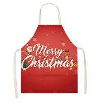 Linen Antifouling Aprons christmas design printed PC