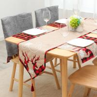 Linen Christmas Table Runner durable & christmas design embroidered Deerlet PC