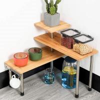 Bamboo triple layer Kitchen Shelf for storage PC