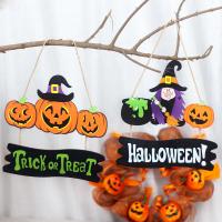 Wood Halloween Hanging Ornaments Halloween Design Hemp Rope PC