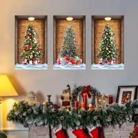 PVC Christmas Wall Stickers christmas design & three piece Set