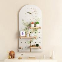 Canvas & Wood Creative Wall Clock for home decoration & for storage Tole Paintng PC